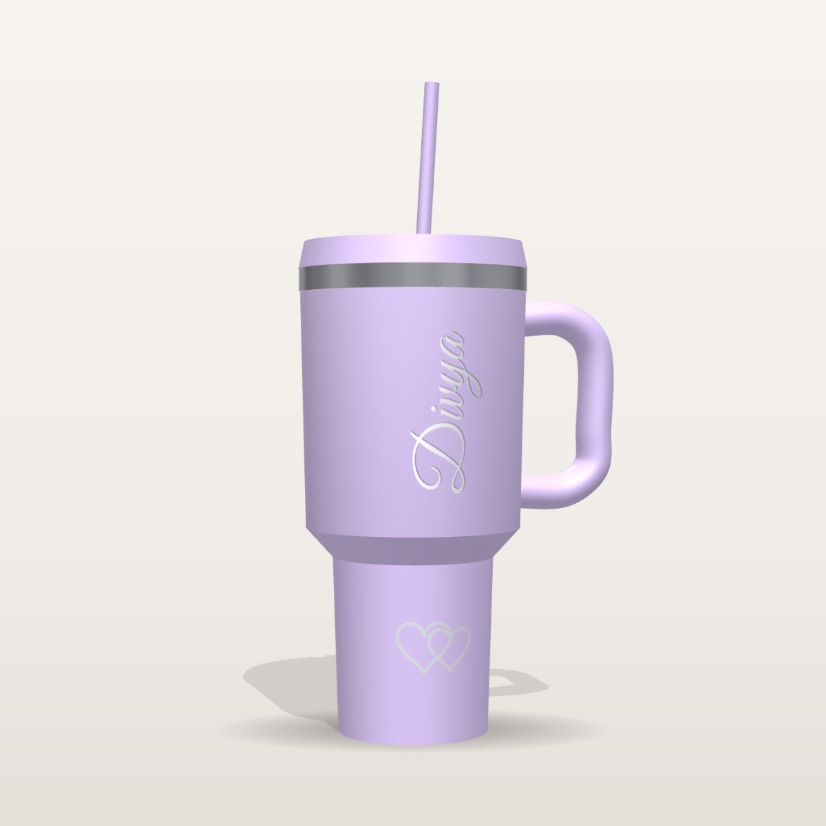 Engraved Name Tumbler with Heart – 40 oz with Handle photo 2